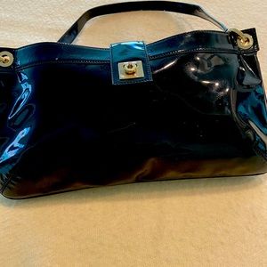 Salvatore Ferragamo Black Patent Leather Bag